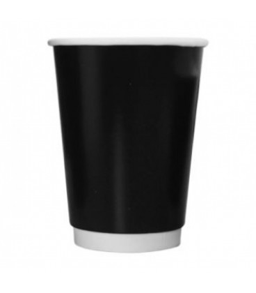 Χάρτινο Ποτήρι Διπλότοιχο Μαύρο 20x25