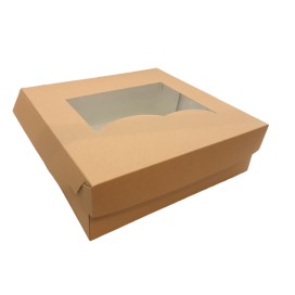 Κουτί ζαχαροπλαστείου κραφτ με παράθυρο